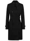 Burberry The Mid-length Kensington Heritage Trench In Black