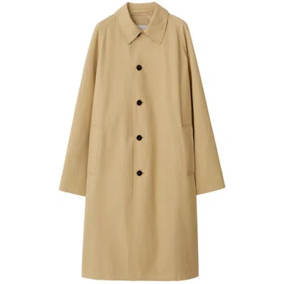 Burberry Cotton Car Coat In Flax