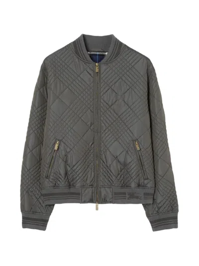 Burberry Rakewood Micro Check Stitch Bomber Jacket In Multi