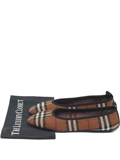 Pre-owned Burberry Ralf Ballet Flats In Brown