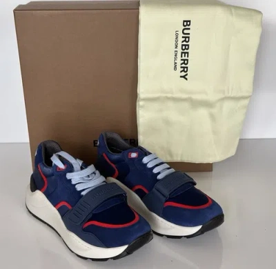 Pre-owned Burberry Ramsey Men's Oceanic Blue Sneakers 8 Us (41 Eu) 8045534 Italy