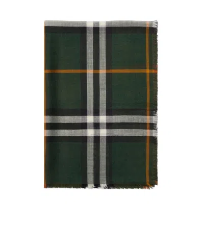 Burberry Raw-cut Checked Scarf In Black
