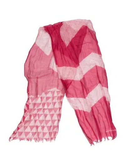 Pre-owned Burberry Babies' Raw Edge Trim Scarf In Pink