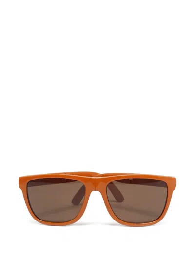 Pre-owned Burberry Rectangle-frame Sunglasses In Orange