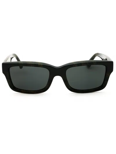 Burberry Rectangular Acetate Sunglasses For Men In Black