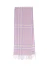 Burberry Rectangular Cashmere Scarf With Iconic Logo Intarsia In Pink