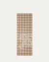 Burberry Rectangular Ekd Check-print Wool Scarf In Sand