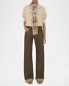 Burberry Rectangular Ekd Check-print Wool Scarf In Sand