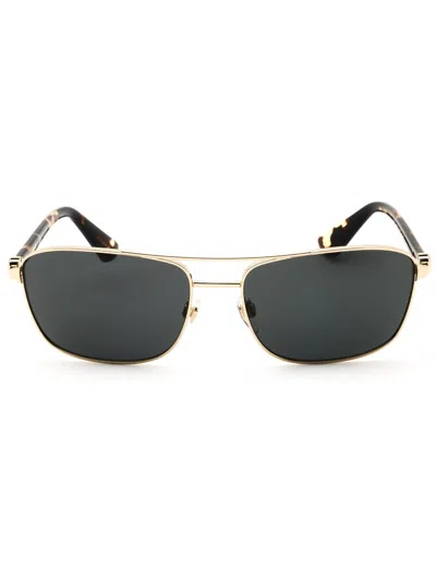 Burberry Rectangular Metal Sunglasses For Men In Brown