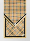 Burberry Rectangular Scarf With Check Pattern And Fringes In Brown