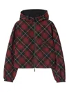 Burberry Check-pattern Hooded Jacket In Red