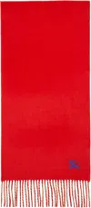 Burberry Red & Tan Reversible Cashmere Scarf