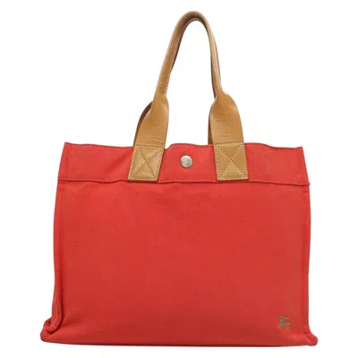 Pre-owned Burberry Red Canvas Tote Bag ()