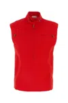 Burberry Half-zip Canvas Tank Top In Red