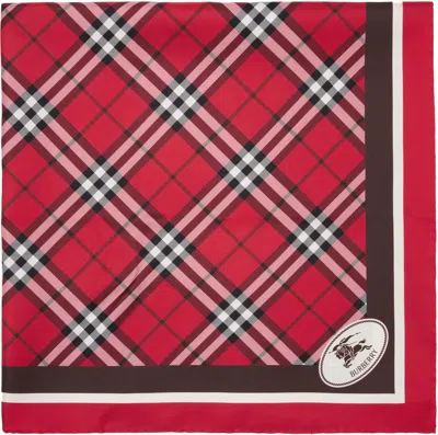 Burberry Red Check Silk Scarf