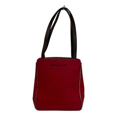 Pre-owned Burberry Red Color Canvas Tote Bag ()