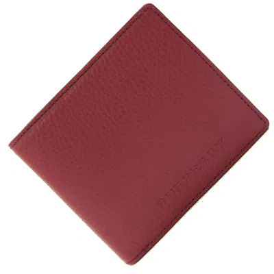 Pre-owned Burberry Red Color Leather Wallet (bi-fold) ()