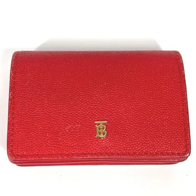 Pre-owned Burberry Red Color Leather Wallet (bi-fold) ()