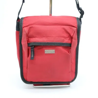 Pre-owned Burberry Red Color Nylon Shoulder Bag Sling Bag ()