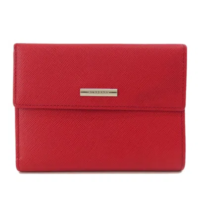 Pre-owned Burberry Red Color Pvc Wallet (bi-fold) ()