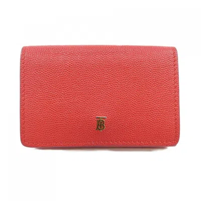 Pre-owned Burberry Red Color Red Orange Wallet (bi-fold) ()