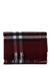 Burberry Red Giant Check Cashmere Scarf In Burgundy