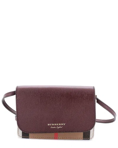 Burberry Red House Check Canvas & Leather Hampshire Wallet On Strap (authentic  Pre-loved) In Multi