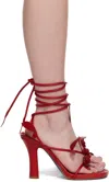 BURBERRY RED IVY FLORA HEELED SANDALS