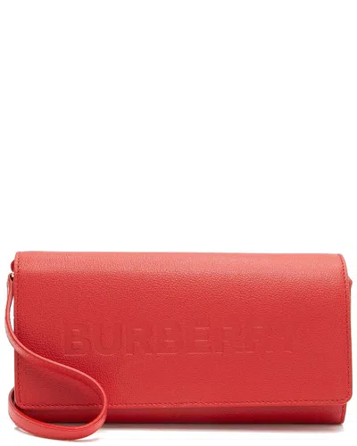 BURBERRY BURBERRY RED LEATHER HENLEY CROSSBODY (AUTHENTIC PRE-LOVED)