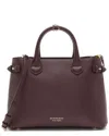 Burberry Red Leather House Check Banner Medium Tote (authentic Pre-loved)