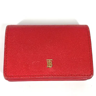 Pre-owned Burberry Red Leather Wallet (bi-fold) ()