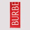 Burberry Red Logo Wool Scarf In Red