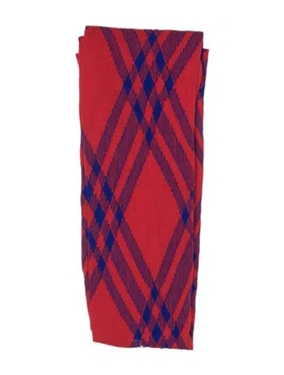 Pre-owned Burberry Red Pattern Printed Wool Tights