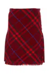 Burberry Woman Mini Skirt Brick Red Size 4 Wool In Red