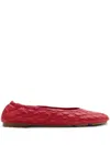 Burberry Women Leather Ballerina In Red
