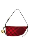 Burberry Mini Shield Sling Wool Shoulder Bag In Red