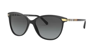 Pre-owned Burberry Regent Collection Be 4216 Black/grey Shaded Polarized Sunglasses