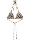 Burberry Cobb Vintage Check Triangle Bikini In Beige