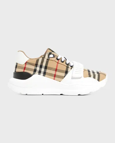 BURBERRY REGIS CHECK TRAINER SNEAKERS