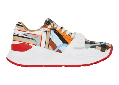 Pre-owned Burberry Regis Montage Print Nylon (women's) Sneakers In Multi
