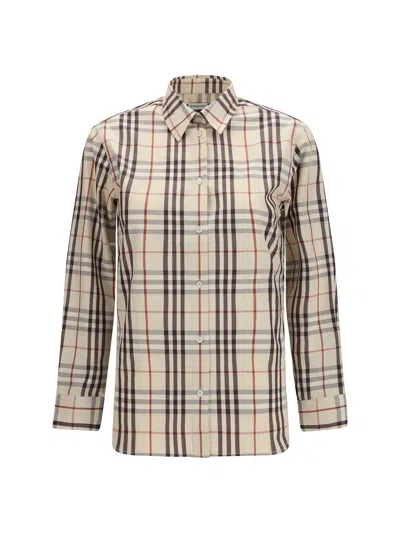 Burberry Regular Fit Check Cotton Shirt In Multi