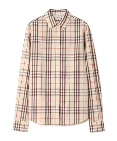 Burberry Regular Fit Check Cotton Shirt In Animal Print