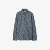 Burberry Regular Fit Check Cotton Shirt In Pewter