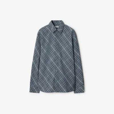 Burberry Regular Fit Check Cotton Shirt In Pewter
