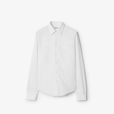 Burberry Cotton Poplin Ekd-embroidered Formal Shirt In White