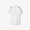 Burberry Regular Fit Cotton Shirt In Optic White