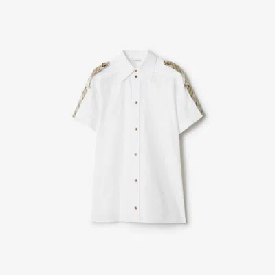 Burberry Regular Fit Cotton Shirt In Optic White
