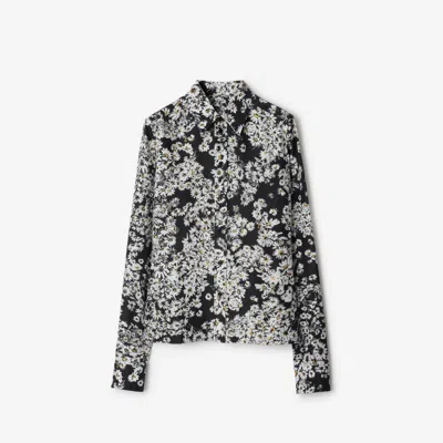 BURBERRY BURBERRY REGULAR FIT DAISY SILK SHIRT