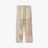 Burberry Straight Graphic Print Trousers With Rivet Detailing In Rubble