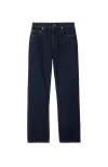 Burberry Straight Leg Trousers Contrast Stitching In Indigo